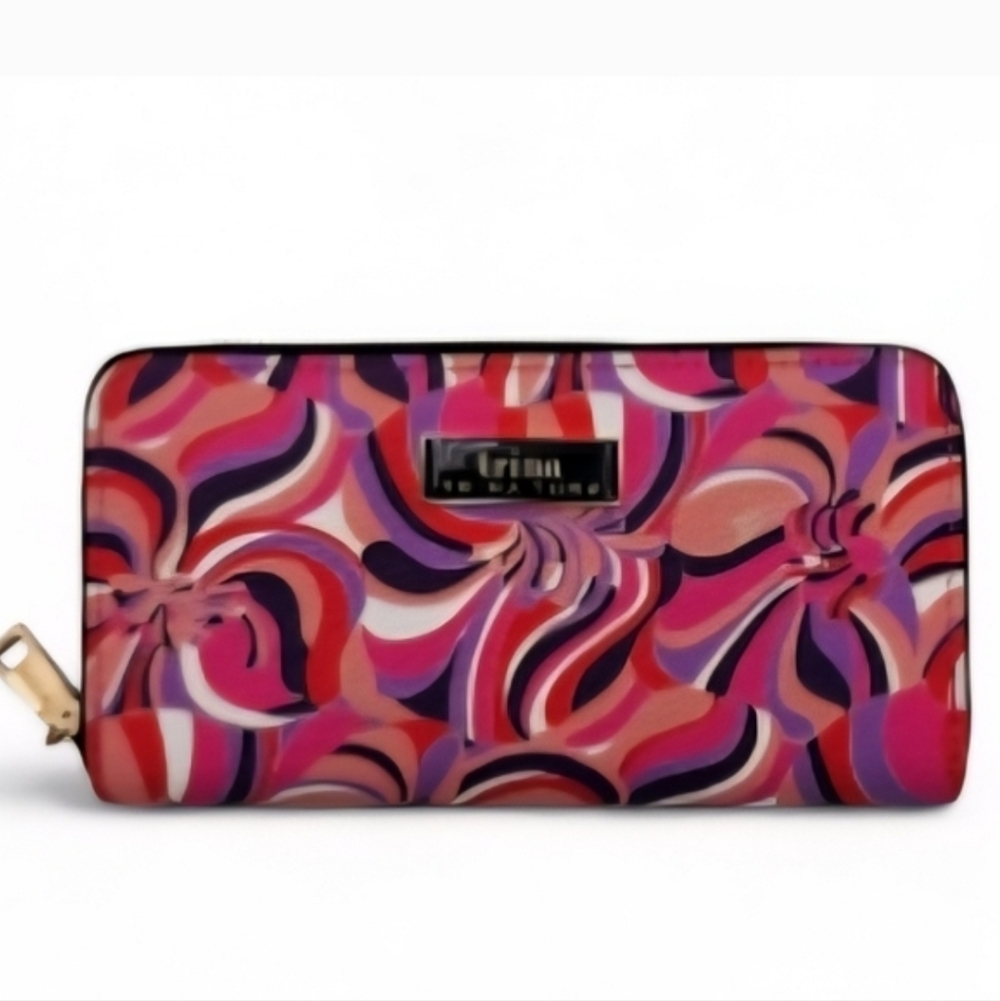 NIB Trina Turk Bohemian Pink Swirl Zip-Around Wallet - Picture 5 of 7